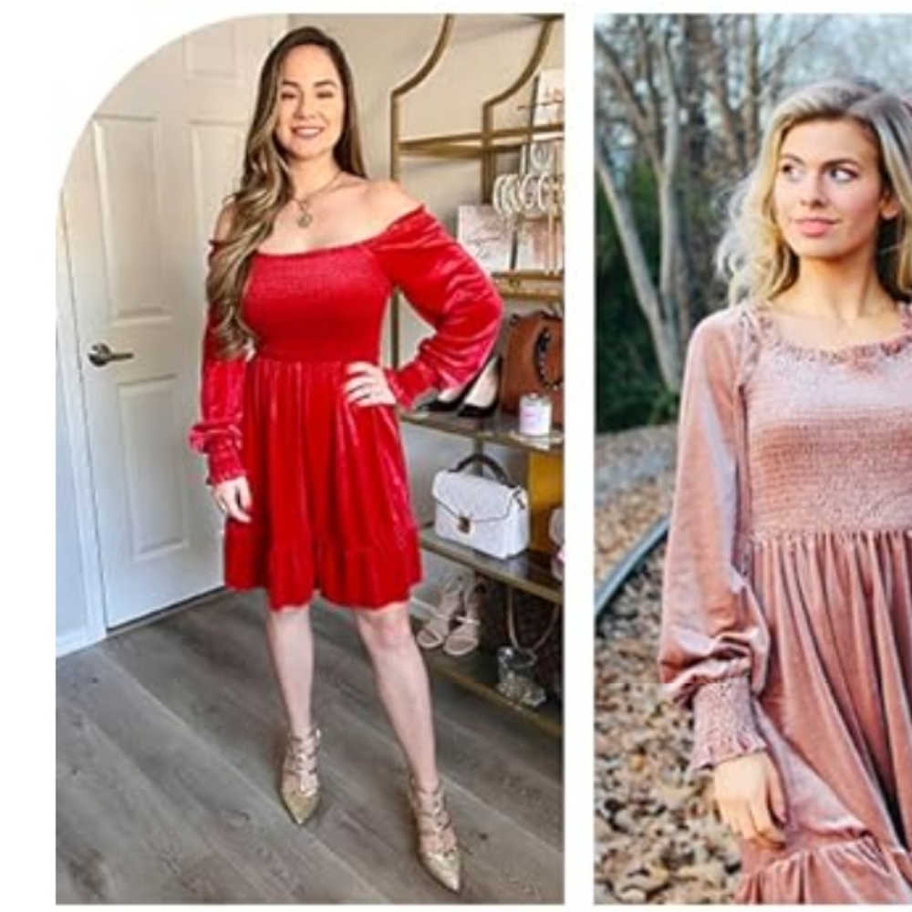 Long Sleeve Velvet Dress - Picture 7 of 14